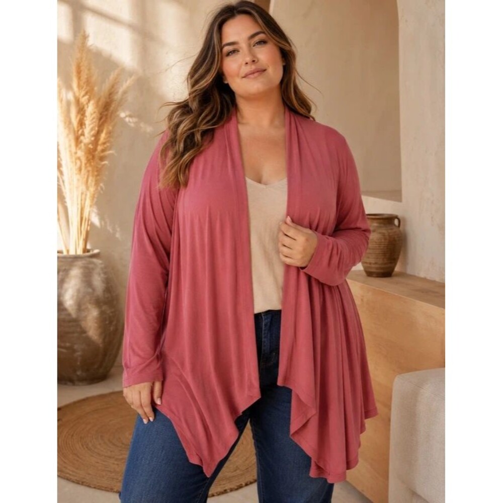 Liz Clayborn XL Peach Pink Cardigan Runs Large